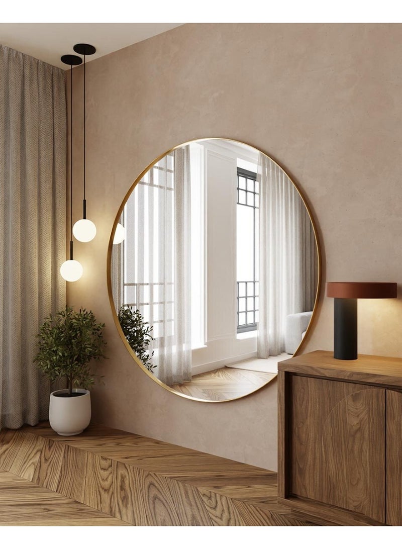 تايمي مرآة ميكب دائرية 120سم باطار ذهبي , مرآة مكياج مناسبة للتسريحة وغرف اللبس  و غرفه النوم - Image 3