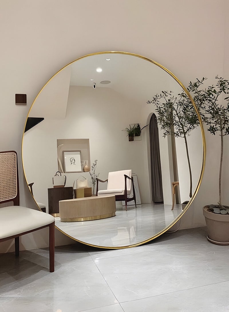 تايمي مرآة ميكب دائرية 120سم باطار ذهبي , مرآة مكياج مناسبة للتسريحة وغرف اللبس  و غرفه النوم - Image 1