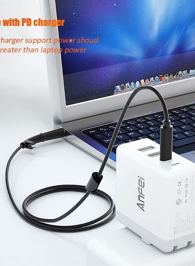 vienon 5ft PD USB Type C Male Input to DC 5.5 x 2.1mm Male Power Charging Cable up to 100W(65W-100W)(5521-100W) - Image 3
