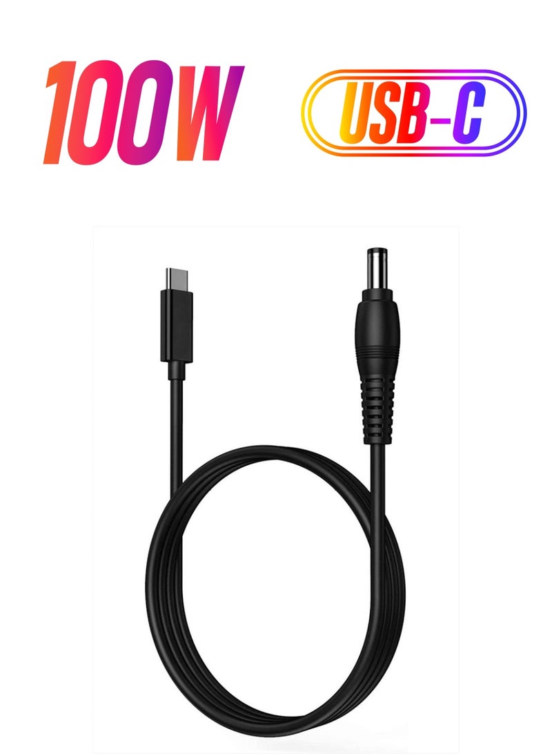 vienon 5ft PD USB Type C Male Input to DC 5.5 x 2.1mm Male Power Charging Cable up to 100W(65W-100W)(5521-100W) - Image 1