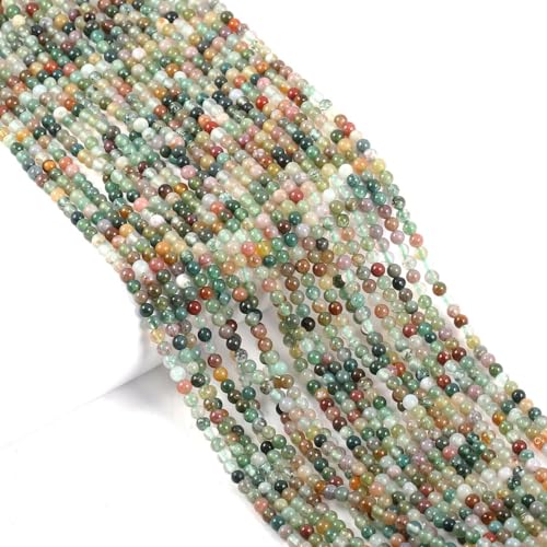 YTTOSinger 155pcs 2mm Natural India Agate Stone Loose Round Beads Gemstone Smooth Samll Spacer Beads for jewerly Making Bracelet Necklace - Image 1