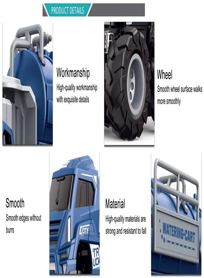SHIPEASE Unbreakable Friction Powered Watering Cart Miniature Trailer Metal Die-Cast Oil &Water Tanker Transport Truck Toys for Kids Boys Girls Pull Back Vehicle (Multicolor, Pack of 1) - Image 5