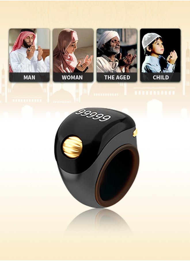 Generic - 99999 Count Tasbeeh Ring, Roller Smart Counter with Vibration Reminder and Automatic Counting, Adjustable Ring, Perfect for Men and Women - Image 1