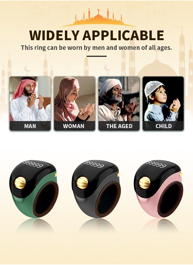 Generic - 99999 Count Tasbeeh Ring, Roller Smart Counter with Vibration Reminder and Automatic Counting, Adjustable Ring, Perfect for Men and Women - Image 1