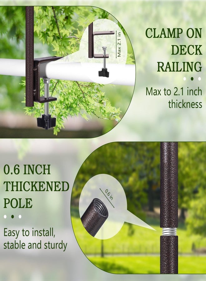 YINGYM Deck Bird Feeder Pole Porch Multi-Hooks Hanging Kit for Outside with Two Adjustable Branches, Water Bowl, Bird Feeder Planter Hanger - Image 4