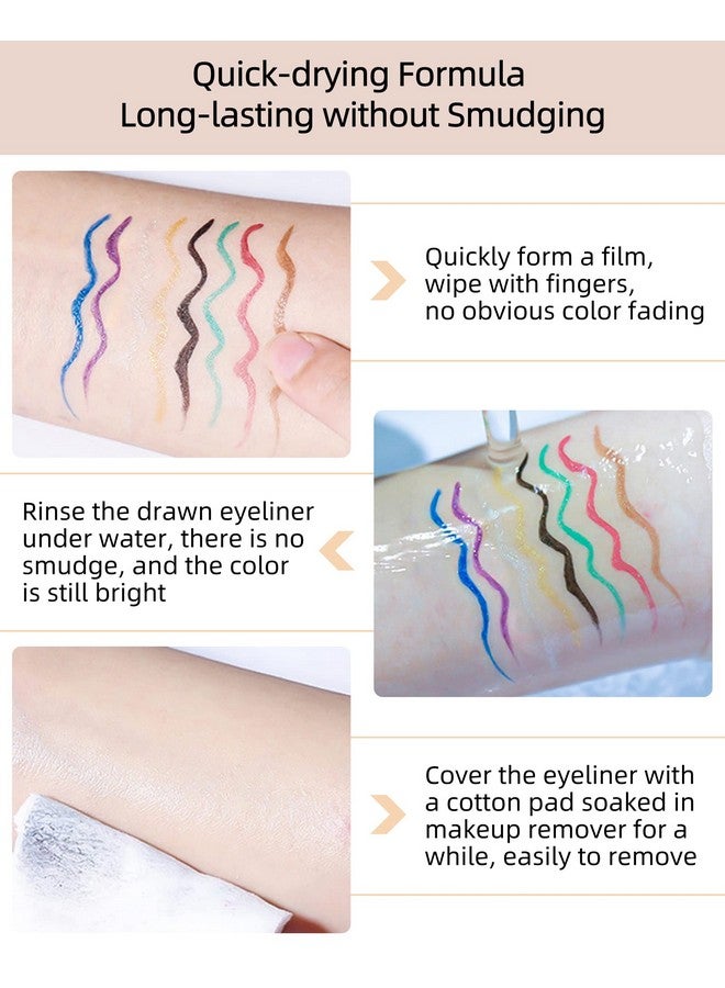 LYSdefeu Bronze Glitter Eyeliner Liquid Liner1Pcs Brown Metallic Shimmer Sparkling Colored Eye Liner Eyeshadow Makeup Pen Long Lasting High Pigmented Waterproof Smudgeproof Eyeliner Pencil Gift For Women - Image 4