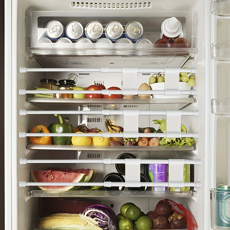 White RV Cabinet Shelves With Wardrobe Rods And Adjustable Refrigerator Panels Removable Accessories For RV Modifications - Image 1