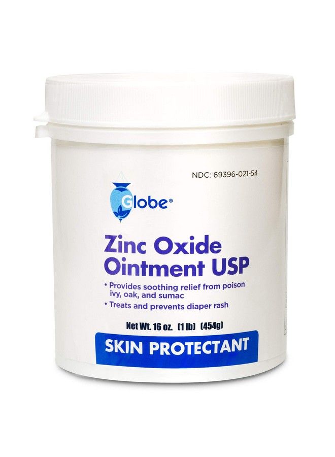 Globe 16 Oz Globe Zinc Oxide 20% Skin Protectant Barrier Ointment Treatment For Diaper Rash Relief From Poison Ivy Sumac & Oak Protects From Wetness Protects Chafed Skin