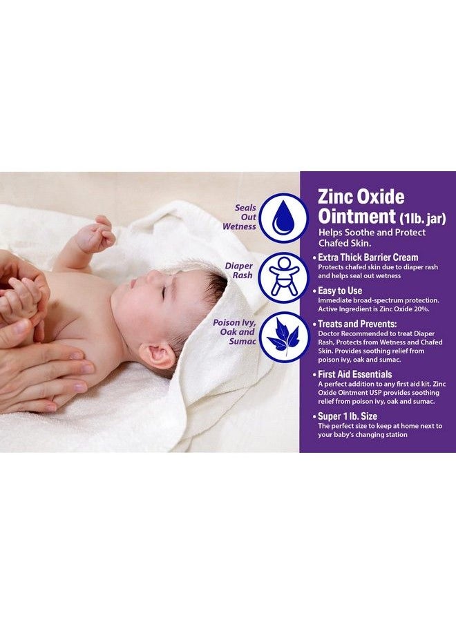 Globe - 16 Oz Globe Zinc Oxide 20% Skin Protectant Barrier Ointment Treatment For Diaper Rash Relief From Poison Ivy Sumac & Oak Protects From Wetness Protects Chafed Skin - Image 1