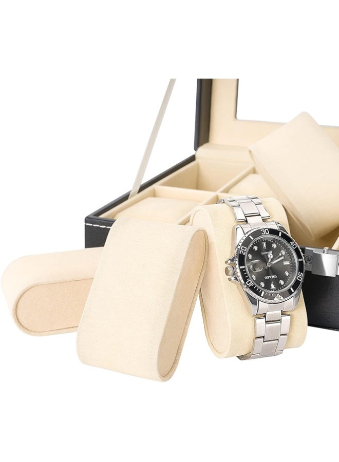 بلومنغ تايم صندوق ساعة ، 12 خلية ساعة / صندوق تخزين مجوهرات ، غطاء شفاف مرئي ، صندوق تخزين من جلد البولي يوريثان ، صندوق تخزين مجوهرات ، بطانة مخملية - Image 5