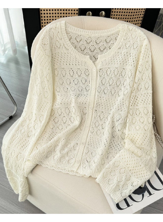 XINYANG French Lace Long Sleeve Knitted Top Women'S 2025 Early Autumn Air Conditioning Cardigan Outerwear Open Front Sweater - Image 1