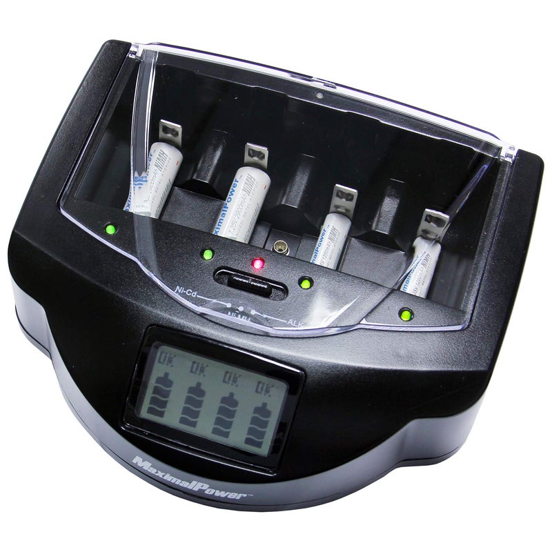 MaximalPower FC999 Universal Rapid Charger for Alkaline, RAM, Ni-MH, Ni-CD, AA, AAA, C, D, 9V Batteries,Black - Image 1