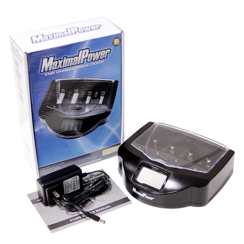 MaximalPower FC999 Universal Rapid Charger for Alkaline, RAM, Ni-MH, Ni-CD, AA, AAA, C, D, 9V Batteries,Black - Image 5