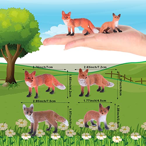 Zomiboo 16 Pcs Fox Toy Figures Set Red PVC Plastic Toys Realistic Miniature Mini Red Wild Fox Figurine Set for Collection Home Decor Accessories Cake Toppers Decoration - Image 5