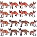 Zomiboo 16 Pcs Fox Toy Figures Set Red PVC Plastic Toys Realistic Miniature Mini Red Wild Fox Figurine Set for Collection Home Decor Accessories Cake Toppers Decoration - Image 2