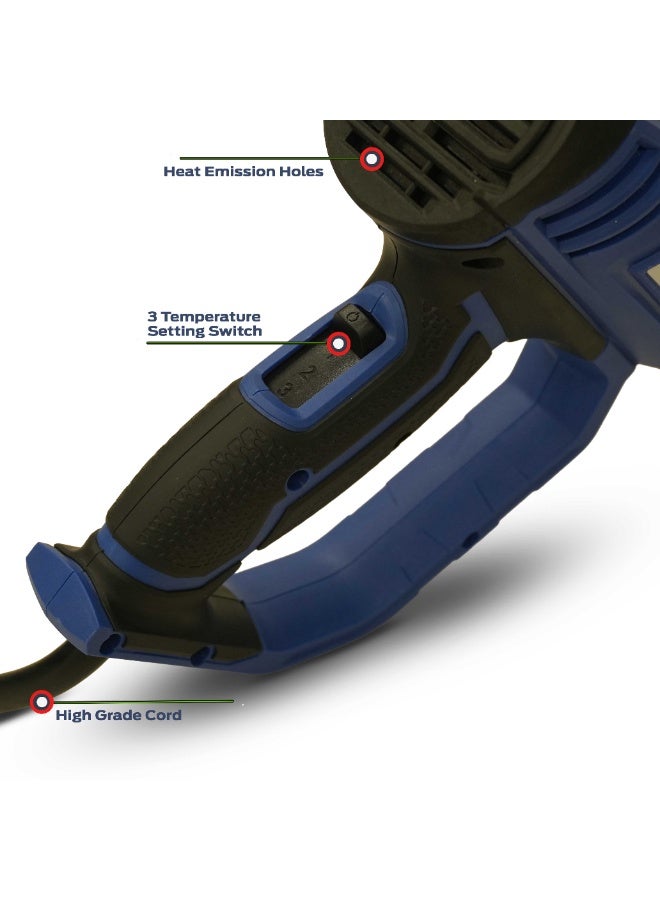 VTOOLS 2000W Hot Air Gun with 6 Pcs Accessories - Image 3