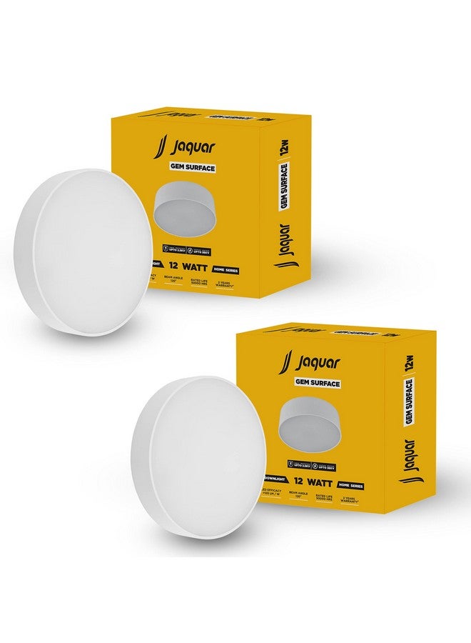 jaquar Jaquar 12W LED Gem Trimless Round Surface Mount Down Light| No False Ceiling Required | Cool Day Light(6500K) | (Pack of 2)  - Image 1
