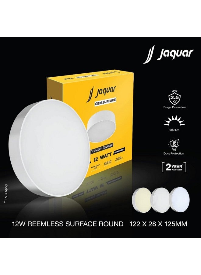 jaquar Jaquar 12W LED Gem Trimless Round Surface Mount Down Light| No False Ceiling Required | Cool Day Light(6500K) | (Pack of 2)  - Image 3