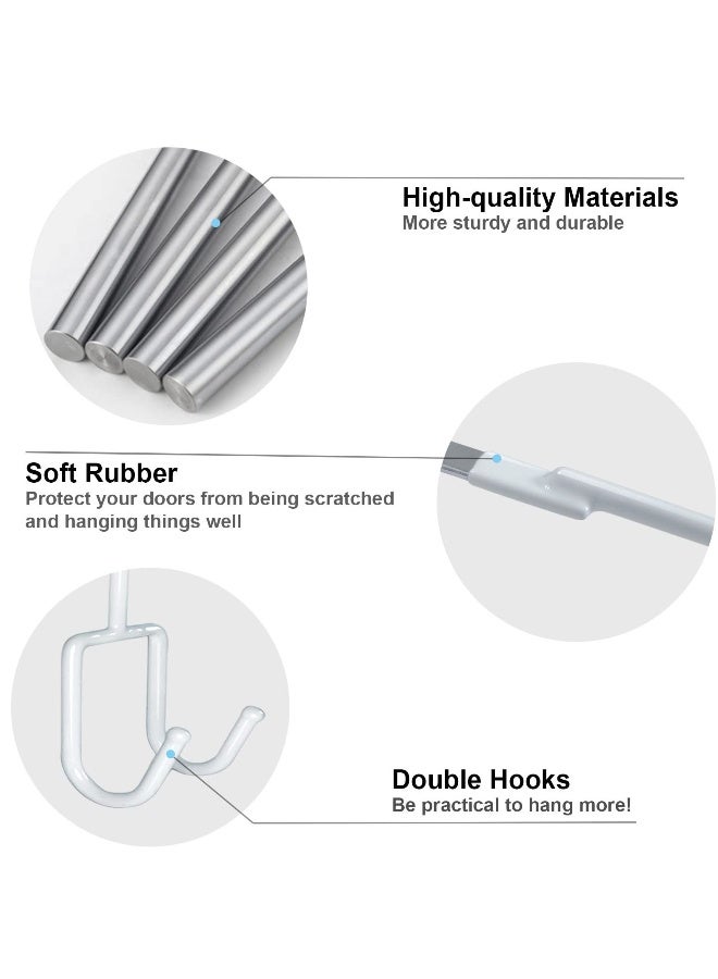 Heavy,Duty Over Door Hooks Set of 4, Soft Rubber Surface to Prevent Scratches, Ideal for Hanging Clothes, Coats, Robes, Hats, Towels, White  - Image 5
