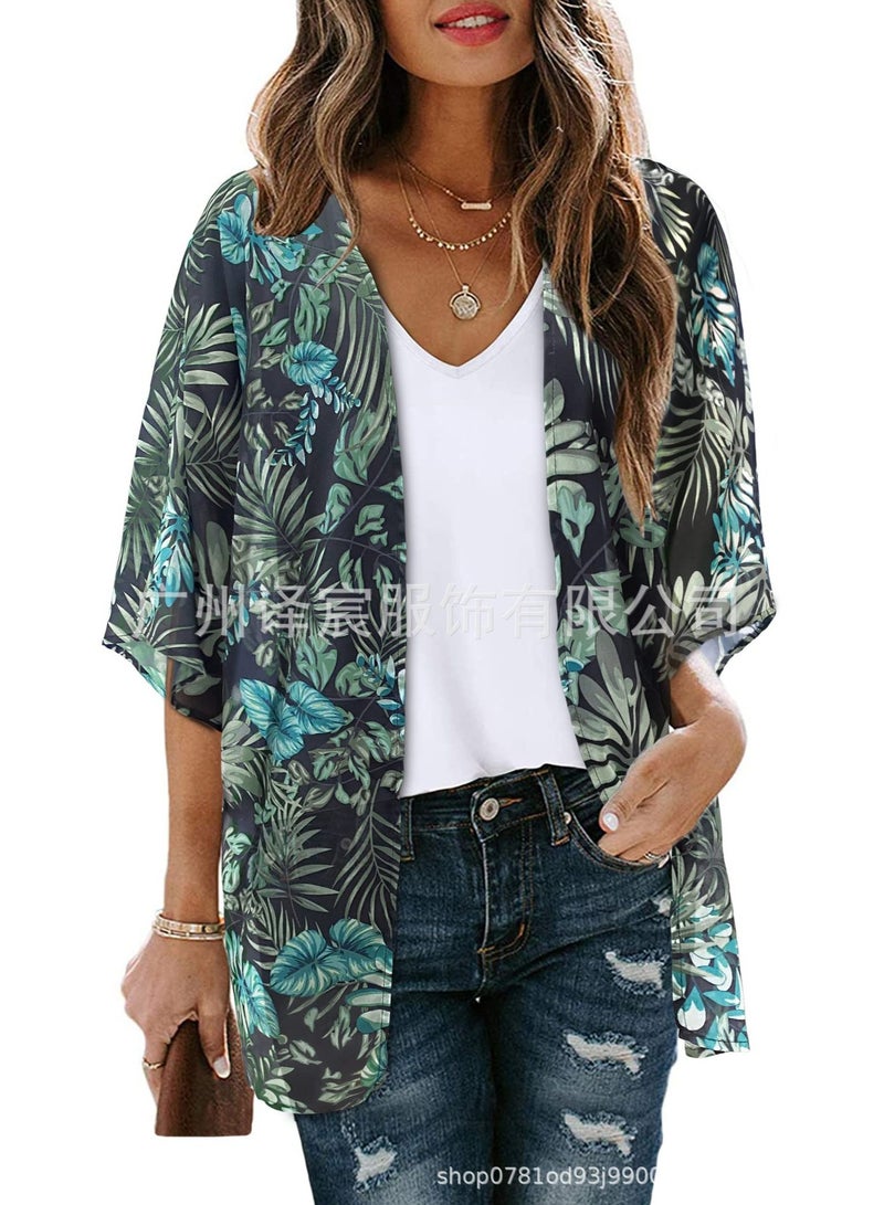 Women's Sun Protection Blouse Print Cardigan  - Image 1