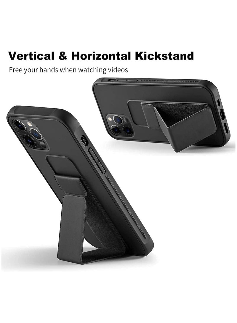 iPhone 15 Pro Cover Purple Magnetic Car Mount Kickstand & Holder, Premium Silicone Vertical & Horizontal Hand Strap and Grip with Multi Stand (Deep Purple) - Image 2