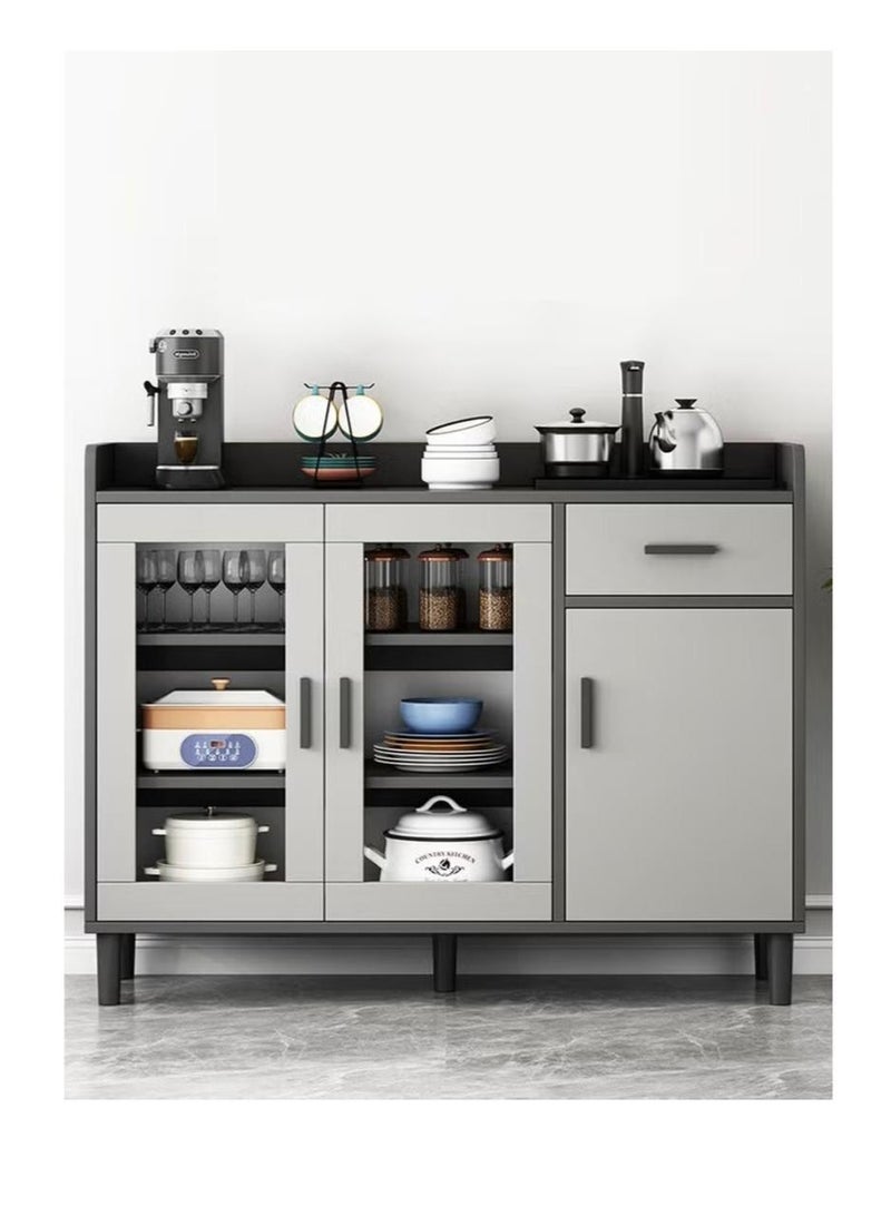 Luxury Home Modern Coffee Corner, Large Storage Capacity Functional Cabinet for Living Room Dining Room Office Kitchen Sideboard Storage Cabinet, Freestanding, Grey - Image 1