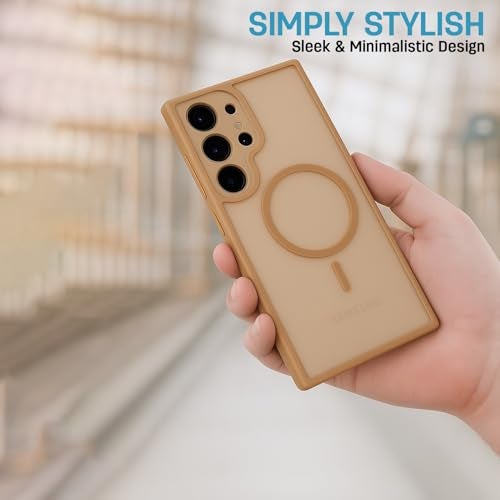 AIBEX Back Cover for Samsung Galaxy S25 Ultra| Slim Case with Wireless Charging Support | Anti-Scratch, Shockproof, Anti-Fingerprint & Lightweight Military-Grade Protective Cover - Brown - Image 4