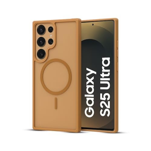 AIBEX Back Cover for Samsung Galaxy S25 Ultra| Slim Case with Wireless Charging Support | Anti-Scratch, Shockproof, Anti-Fingerprint & Lightweight Military-Grade Protective Cover - Brown - Image 1