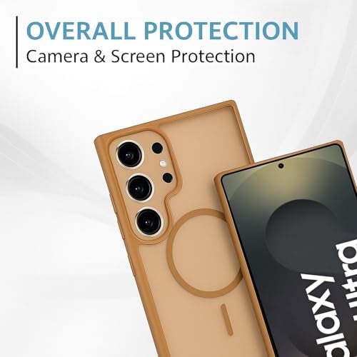 AIBEX Back Cover for Samsung Galaxy S25 Ultra| Slim Case with Wireless Charging Support | Anti-Scratch, Shockproof, Anti-Fingerprint & Lightweight Military-Grade Protective Cover - Brown - Image 3