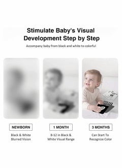 بيوينتي Black and White Baby Intelligence Fun Letter Card Portable Set Cloth Book Early Educational Toys Perfect for Baby Shower Gift  - Image 3