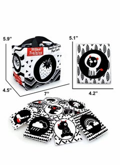 بيوينتي Black and White Baby Intelligence Fun Letter Card Portable Set Cloth Book Early Educational Toys Perfect for Baby Shower Gift  - Image 5