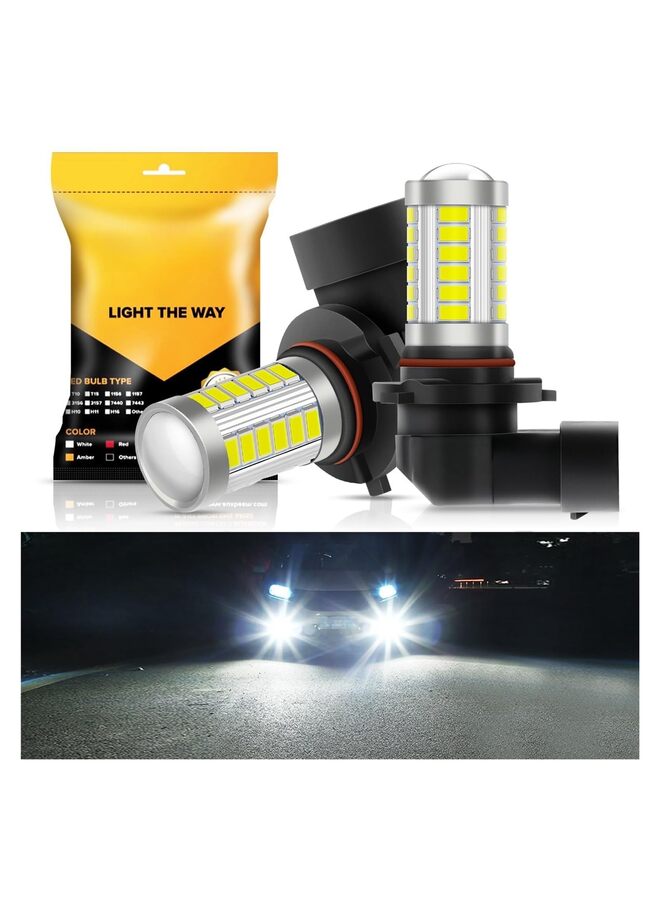 لمبات إضاءة ضباب LED 9005 9006 عالية الطاقة 50 واط 3020 SMD لمصابيح الضباب والمصابيح النهارية والمصابيح الخلفية - أبيض زينون 6500 كلفن (مجموعة من قطعتين) (أبيض) - Image 1