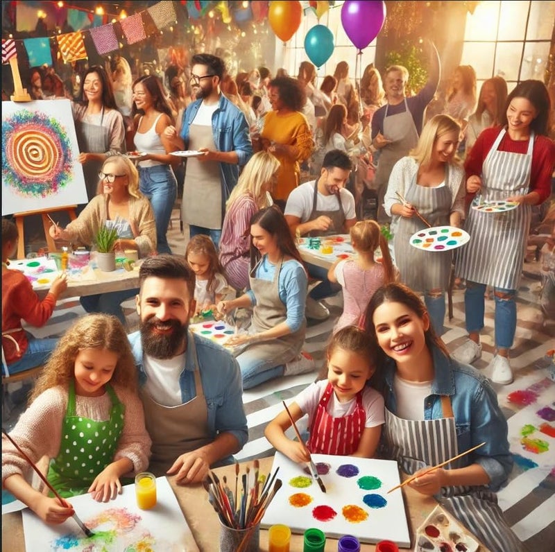The Seven Colours طقم رسم على القماش بألوان سبعة يتضمن 10 لوحات قماشية محددة مسبقًا، 10 فرشاة و 2 علبة ألوان، رائع للأطفال، البالغين والأزواج في أعياد الميلاد والمناسبات الخاصة - Image 4