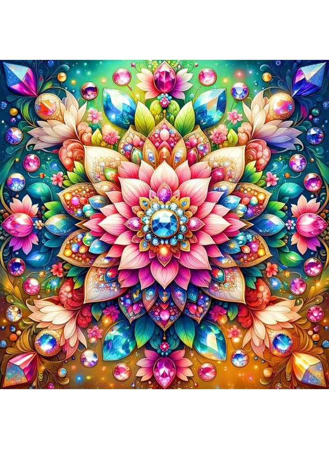 Ekuxom Mandala Diamond Art Kits for Adults-Flowers Diamond Painting Kits for Adults-5D DIY Full Round Drill Gem Art for Home Wall Decor Gifts 14x14inch - Image 1