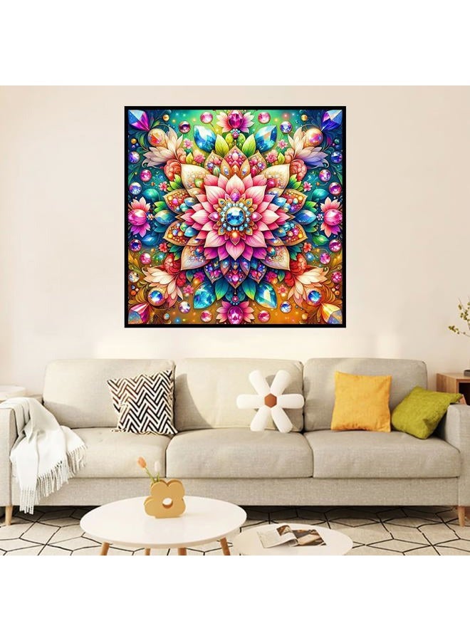 Ekuxom Mandala Diamond Art Kits for Adults-Flowers Diamond Painting Kits for Adults-5D DIY Full Round Drill Gem Art for Home Wall Decor Gifts 14x14inch - Image 5