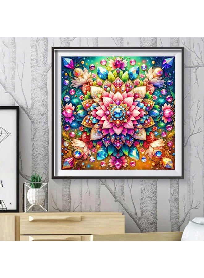 Ekuxom Mandala Diamond Art Kits for Adults-Flowers Diamond Painting Kits for Adults-5D DIY Full Round Drill Gem Art for Home Wall Decor Gifts 14x14inch - Image 3