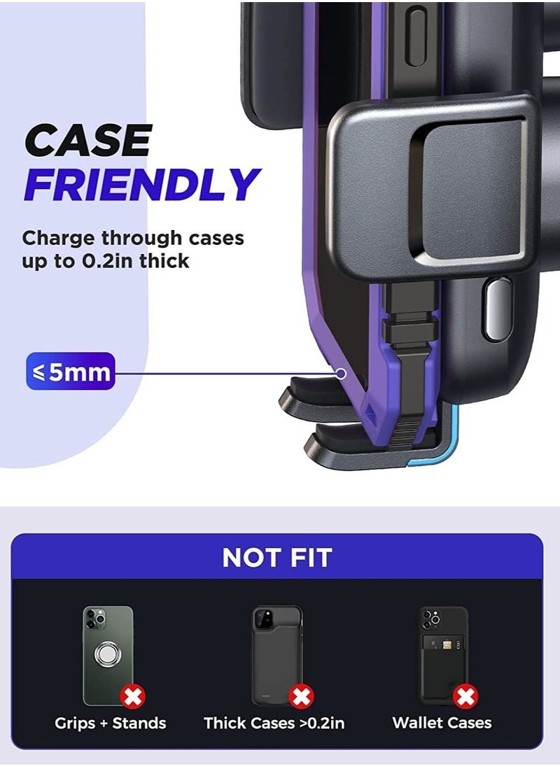 Generic - Wireless Car Charger Mount Car Phone Holder Mount Wireless Charging for iPhone 14/13/12/11/X/8 Series 【AUTO MOVING COIL】 Wireless Charger for Car Compatible with Galaxy S22/S21/S20 Note 20/10 - Image 1