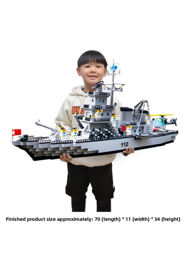 Enlightenment Children's Educational Toys Assembled Building Blocks Small Particles Compatible With Lego Building Blocks Aircraft Carrier Small People Wholesale-Color:[8738] Explosion-proof Special Police Car 371 Film (Color Box)-Specifications:Other  - Image 3