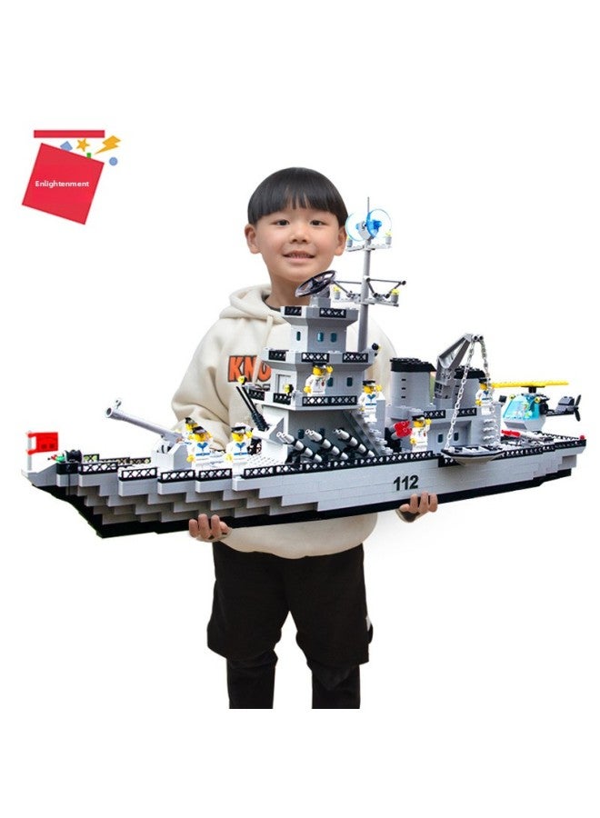 Enlightenment Children's Educational Toys Assembled Building Blocks Small Particles Compatible With Lego Building Blocks Aircraft Carrier Small People Wholesale-Color:[8738] Explosion-proof Special Police Car 371 Film (Color Box)-Specifications:Other  - Image 2