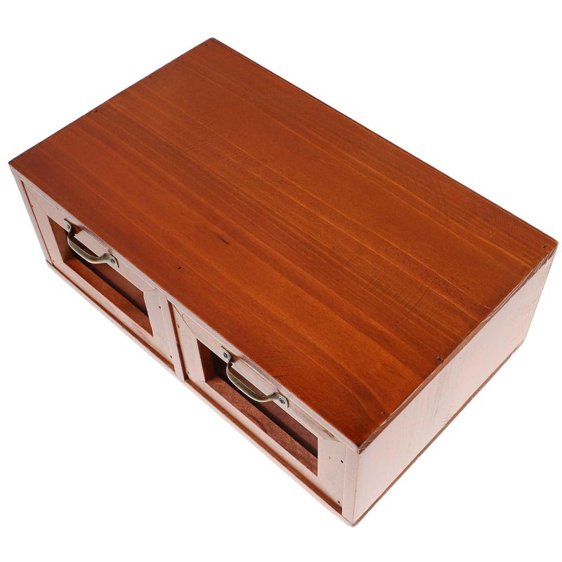 Vintage Wooden Monitor Stand With Acrylic Drawer Desktop Storage Organizer For Laptop And Computer Multifunction Office Desk Riser - Image 2
