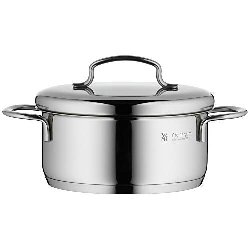 WMF mini small cooking pot approx. 14 cm, metal lid, induction frying pan 0.9 l, Cromargan polished stainless steel, stackable, for small portions, single households - Image 1