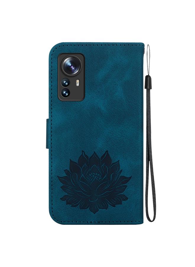 erorex Case For Xiaomi 12 / 12X Lotus Embossed Leather Phone Case  - Image 3