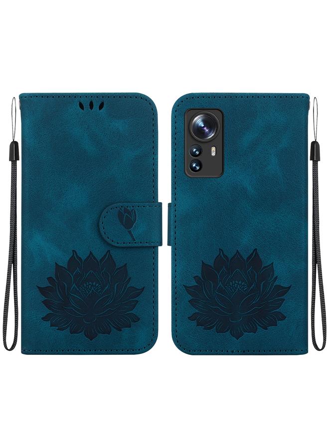 erorex Case For Xiaomi 12 / 12X Lotus Embossed Leather Phone Case  - Image 1
