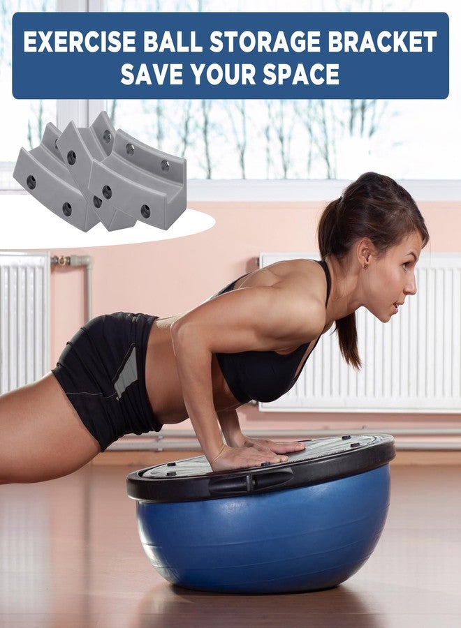 Beeveer Exercise Ball Wall Mount Storage Bracket Yoga Ball Holder Balance Trainer Storage Holder for Home Gym Studios(Gray,Pps,Plastic Style) - Image 4