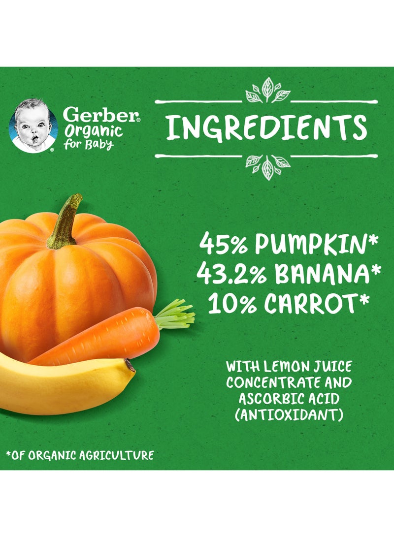Gerber Organic Puree Pouch In Pumpkin Banana Carrot 7 x 90g  - Image 5