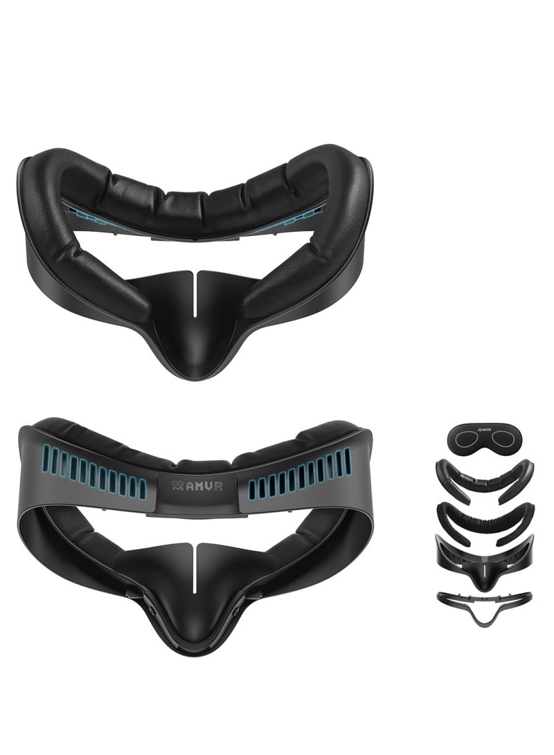AMVR AMVR Facial Interface Face Pad Cover Compatible with Meta/Oculus Quest 3S Accessories, Comfort PU and Ice Silk Cotton Cushion  - Image 1