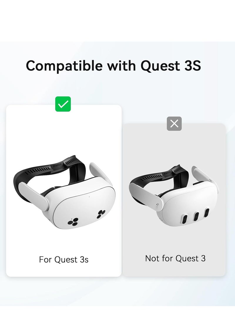 AMVR AMVR Facial Interface Face Pad Cover Compatible with Meta/Oculus Quest 3S Accessories, Comfort PU and Ice Silk Cotton Cushion  - Image 2
