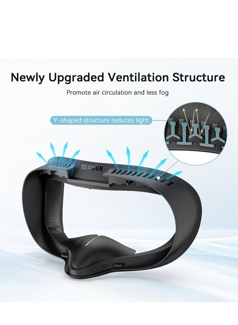 AMVR AMVR Facial Interface Face Pad Cover Compatible with Meta/Oculus Quest 3S Accessories, Comfort PU and Ice Silk Cotton Cushion  - Image 3