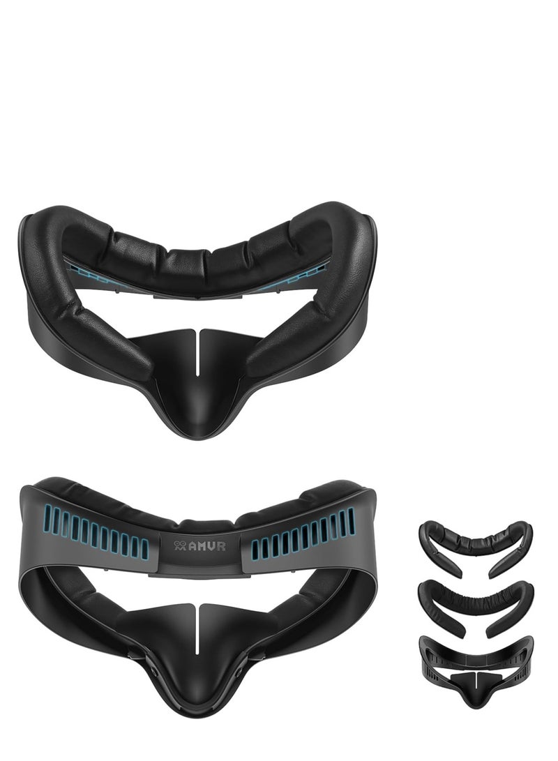 اي ام في ار وسادة واجهة الوجه AMVR المتوافقة مع اكسسوارات Meta Quest 3S مزودة بوسادة مريحة من PU وقطن حريري جليدي - Image 1