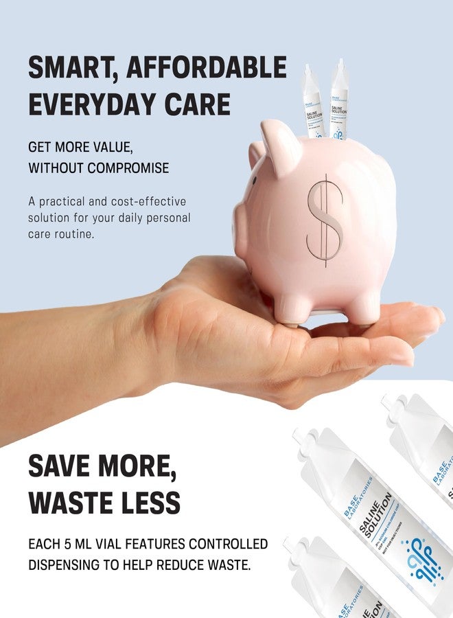 BASE LABORATORIES 0.9% Saline Solution Vials - Versatile 0.9% Sodium Chloride Saline Ampoules - Preservative Free Saline Solution Single use vials - USP Grade 25 Vials x 5ml Count - Image 4